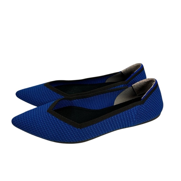 ROTHY’S The Point Flat Shoe Lazuli Blue with Black Trim Women\'s 8.5